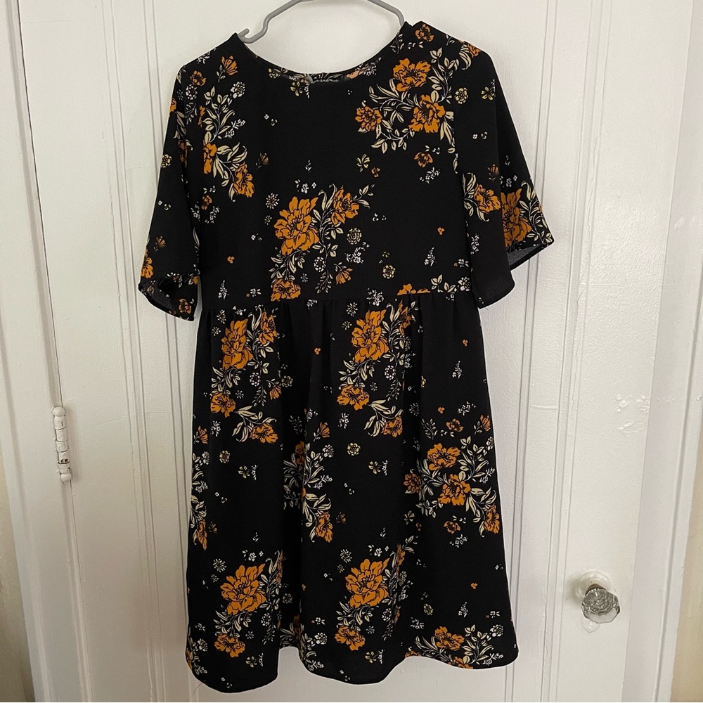 Allison Andrews Floral Print Babydoll Dress